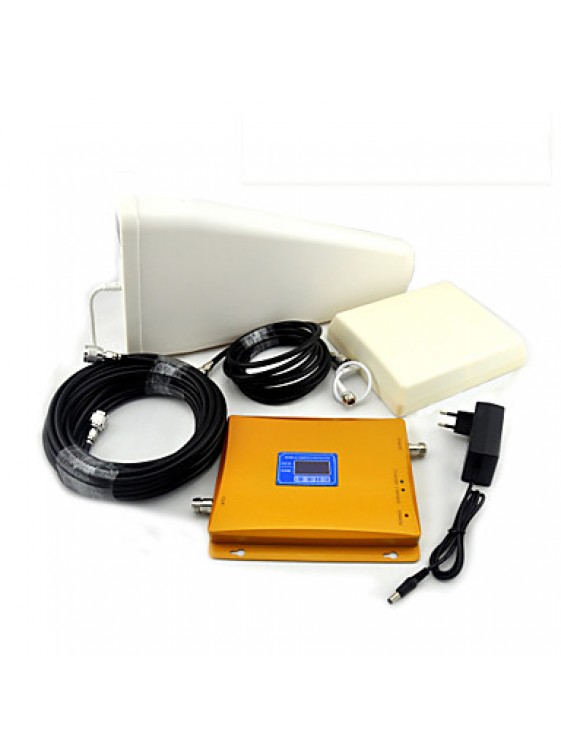 2G GSM 900mhz DCS 1800mhz 4G LTE Signal Booster Mobile Phone Signal Repeater with Log Periodic Antenna / Panel Antenna