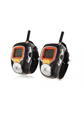 22 Channels Sliver Wrist Watch Style A Pair Walkie Talkie with Big Backlight LCD Screen